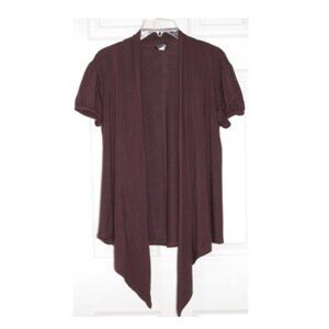 THX Elegant Dark Brown Open Front Rayon Top Women Size XL